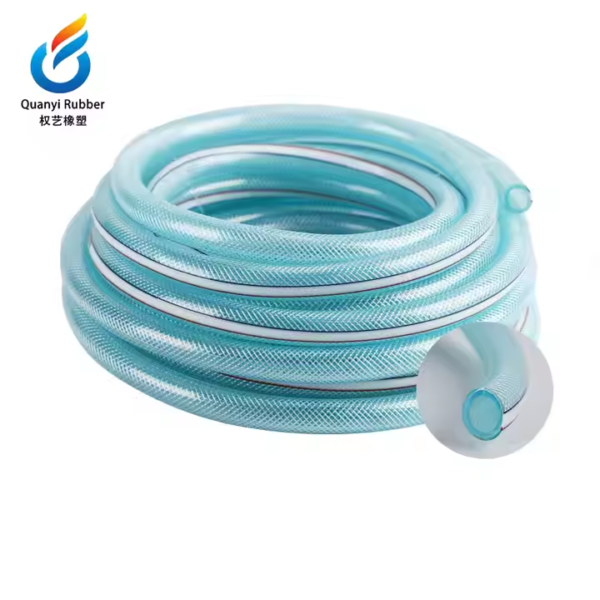 1/4"-3" inch durable lighting braided water hose 100 meters long 6mm thickness reinforced with transparent flexible PVC polyester fiber - 图片 4